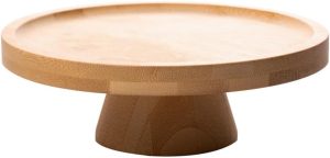 LYOR – Prato para Bolo de Bambu com Pé 20cm x 7cm