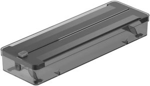 Ou Organizador e Cortador de Rolos Duplo Preto Linha Clear Gavetas