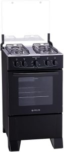 Fogão Atlas 4 bocas preto com forno limpa fácil Coliseum Plus – Forno 50l