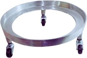 Suporte Botijão de Gás Vaso de Plantas Garrafão de Água | Base Circular em Alumínio Fundido Rústico Resistente com 3 Rodas | 5 PONTOS@