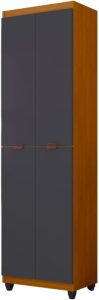 Armário Multiuso 4 Portas com 5 Prateleiras Cedro/Onix