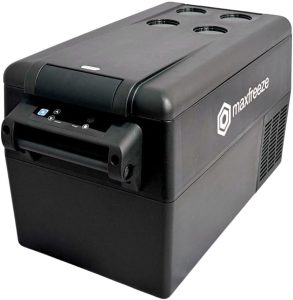 Geladeira Portátil Preta 35 Litros Freezer Quadrivolt 12v/24v 110v/220v Caminhão Ônibus Van Carro Conexão Bluetooth Maxfreeze