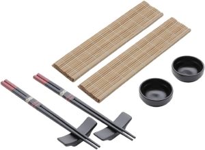 LYOR – Conjunto 8 Peças para Sushi de Bambu e Cerâmica Yokohama