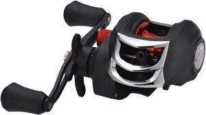 Carretilha de Pesca Mão Direita 7.2:1 com 8 Discos Magnéticos, 10 Níveis de Freio e Guia Cônico para Água Doce e Salgada