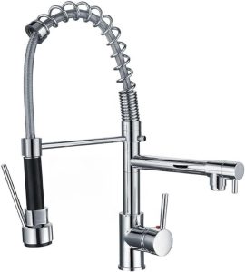 IPPAX Torneira Cozinha Gourmet Monocomando Premium com Bico Flexível de Mola Metálica Aço Inox