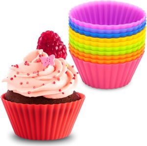 Kit 12 Forminhas de Silicone para Cupcake Muffin Forno e Air Fryer