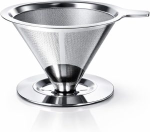 Coador de Café 103 em Aço Inox Reutilizável – Filtro Permanente Sem Papel – Filtro de Café Inox 103 Durável, Ecológico e Fácil de Limpar