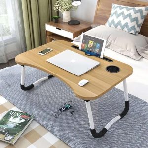 Mesa Portátil para Notebook Suporte para Cama e Sofá Dobrável Home Office (Madeira)