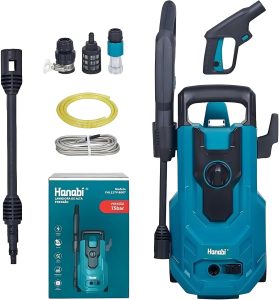 Hanabi Lavadora de Alta Pressão Motor Indução Lava Jato Hidrolavadora 127V | Maquina Profissional 1350W 1100psi 75bar 4.6L/min