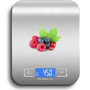 Balança de Cozinha Digital em Inox Premium Resistente à Água Portátil Base Antiderrapante Visor de Alta Definição Pesagem Precisa de 1g a 10kg Durável Moderna Ideal para Alimentos Frescos e Dietas