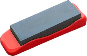 Pedra para Amolar Faca Acompanha o Suporte de Plástico Antiderrapante (Vermelho)