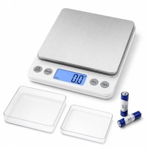 Mini Balança Digital Precisão 0,1g a 2kg Cozinha Joias Dieta Tara Visor LCD