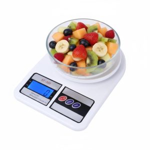 Balança de Cozinha Digital 10kg Precisão 1g Branca – Função Tara, Conversão g/oz, Fácil Limpeza, Portátil e Resitente – Ideal para Receitas e Dietas