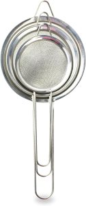 Kit 3 Peneiras Coar Polvilhar Aço Inox Cozinha Medidas P M G