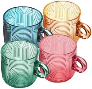WOLFF – Conjunto 4 Xícaras de Vidro Frankfurt Colorido 100ml