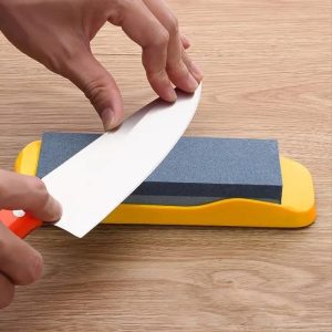 1 pedra de amolar dupla face de alta dureza! Base antiderrapante conveniente para uso doméstico Pedra de amolar para caminhões de alimentos