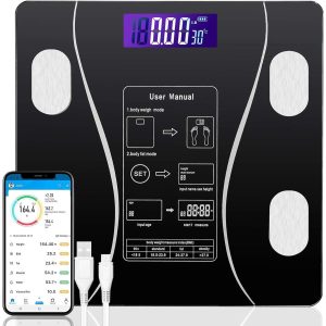 Balança Digital Bioimpedância de Gordura Corporal Bluetooth Balança Inteligente para Banheiro com IMC Balança de Peso Digital Sem Fio Premium