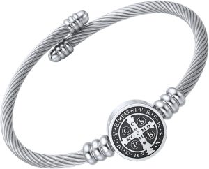 Bracelete São Bento Em Aço Inox 316 Para Presente Masculino