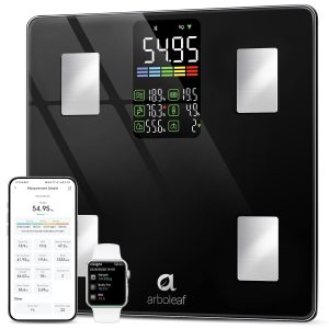 arboleaf Balança Digital Corporal Bioimpedância, 14 Métricas Aprimoradas | Balança de Bioimpedância Inteligente, Balanca digital de chao, Fitness, Grande tela de LED, Gordura Corporal, Bioimpedância