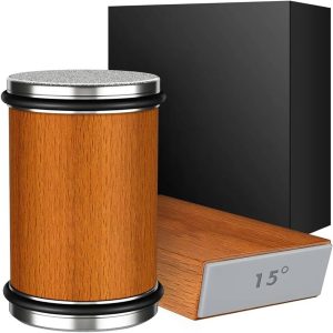 FINYQBET Kit De Afiador De Facas Profissional – Afiador Magnético 15°e 20° com Discos de Diamante e Cerâmica (400/1000 Mesh), Madeira – Ideal para Facas de Cozinha, Facas de Chef e Presente