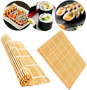 Kit com 2 Esteira De Sushi Bambu Temaki Sudare Comida Japonesa Oriental