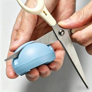 Mini afiador de facas profissional – Pedra de amolar de sapo de desenho fofo para facas e tesouras de cozinha – Ferramenta manual portátil para afiar lâminas – Aparelho essencial de cozinha e