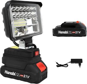 Hanabi Lanterna Luz de Trabalho Lampada Bateria Emergencia Lampião 21V | Recarregável Profissional Camping Luminaria Para Acampamento