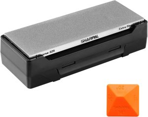 SHARPAL 162N Double-sided Diamond Sharpening Stone Whetstone Knife Sharpener | Coarse 325 / Extra Fine 1200 Grit | Storage Case with NonSlip Base & Angle Guide (20 x 7,6 cm)