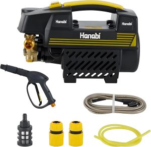 Hanabi Lavadora de Alta Pressão Motor Indução Lara Jato Autos Carro 220V | Profissional Máquina Hidrolavadora Bomba 1500W 60bar 330L/h