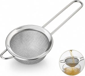 Peneira Em Aço Inox Para Coar Polvilhar Malha Fina Reutilizável Livre De BPA