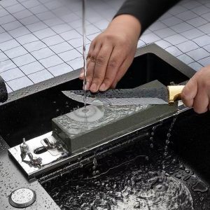 Generic Suporte de pedra de amolar de aço inoxidável, suporte de pedra de amolar, ponte de pia ajustável de 29 a 44 cm para pedras de amolar de 9 a 22 cm, com porcas de asa de fácil ajuste para afiar